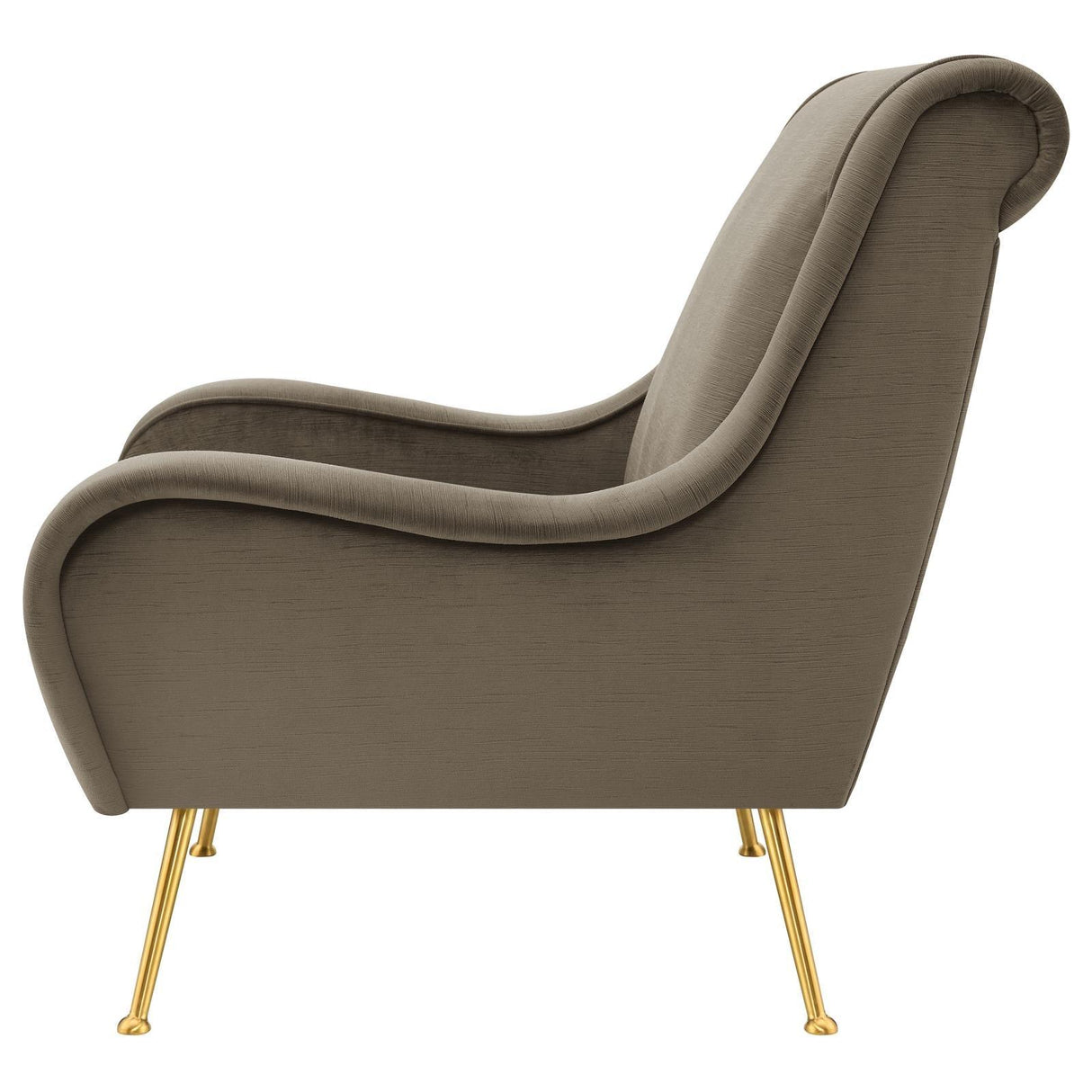 Ricci Truffle/Gold Upholstered Saddle Arms Accent Chair by Coaster at Eve Furniture