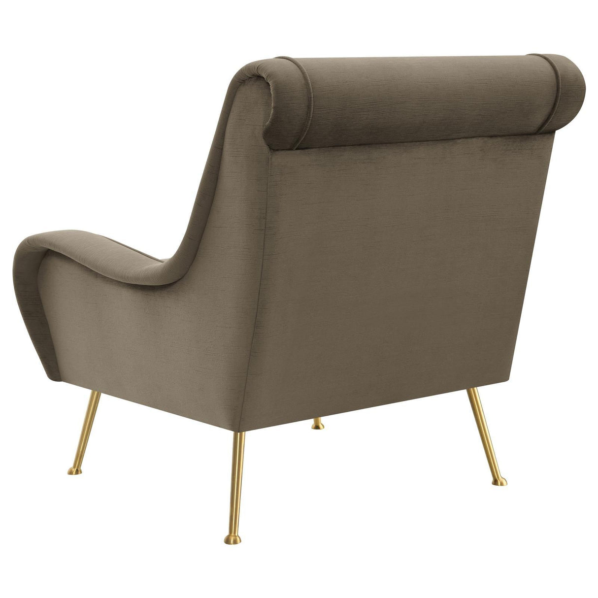 Ricci Truffle/Gold Upholstered Saddle Arms Accent Chair by Coaster at Eve Furniture