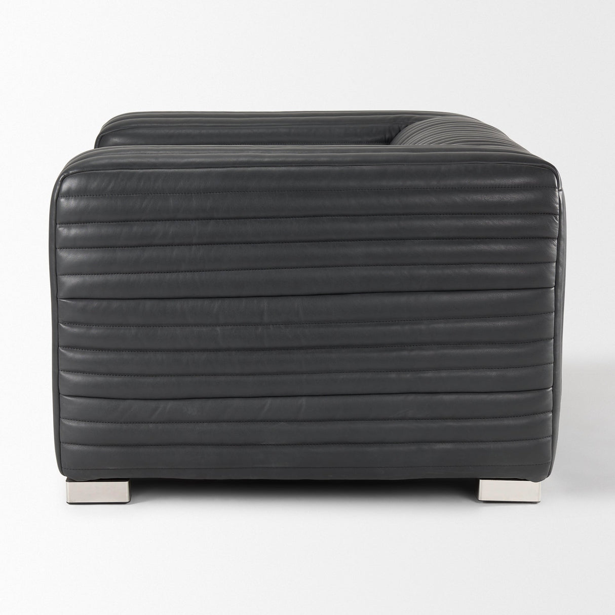 Ricciardo Black Leather Upholstered Arm Chair by Mercana at Eve Furniture