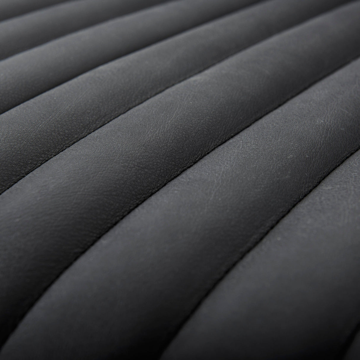 Ricciardo Black Leather Wrapped Three Seater Sofa 82.5L x 38.5W x 26.5H by Mercana at Eve Furniture
