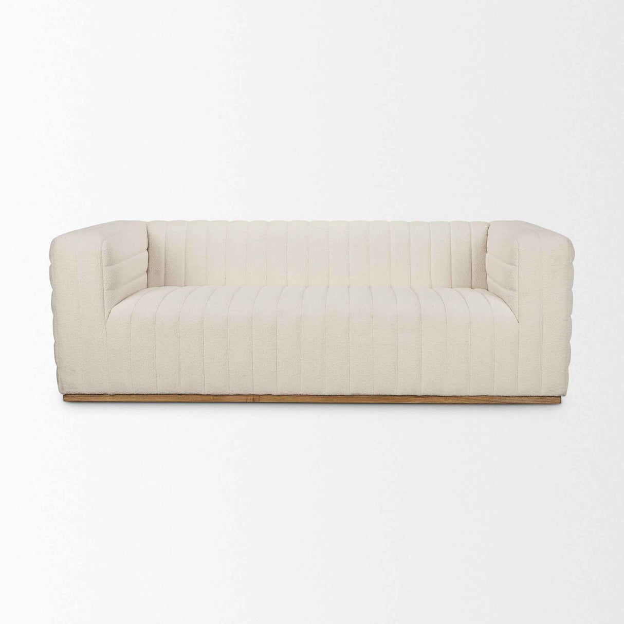 Ricciardo Cream Boucle 3-Seater Sofa by Mercana at Eve Furniture