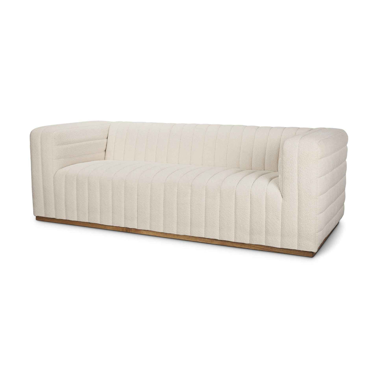 Ricciardo Cream Boucle 3-Seater Sofa by Mercana at Eve Furniture
