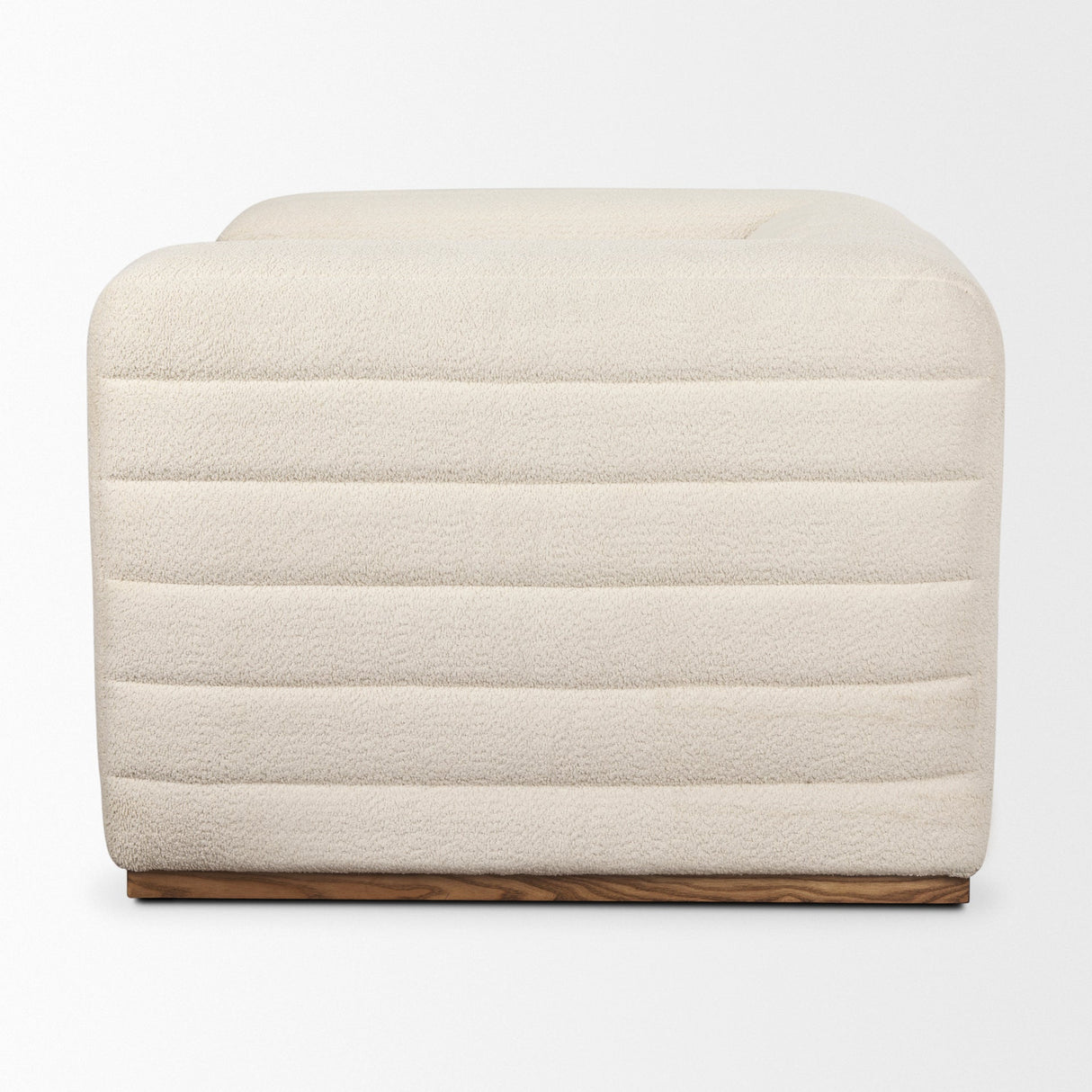 Ricciardo Cream Boucle Upholstered Arm Chair by Mercana at Eve Furniture