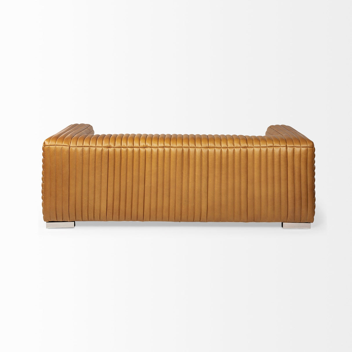 Ricciardo Leather Three Seater Sofa In Cognac by Mercana at Eve Furniture