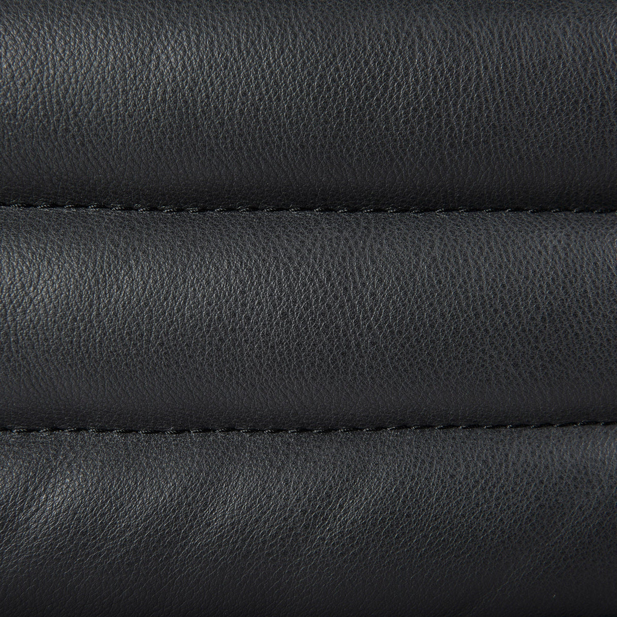 Ricciardo Leather Wrapped Three Seater Sofa In Black by Mercana at Eve Furniture
