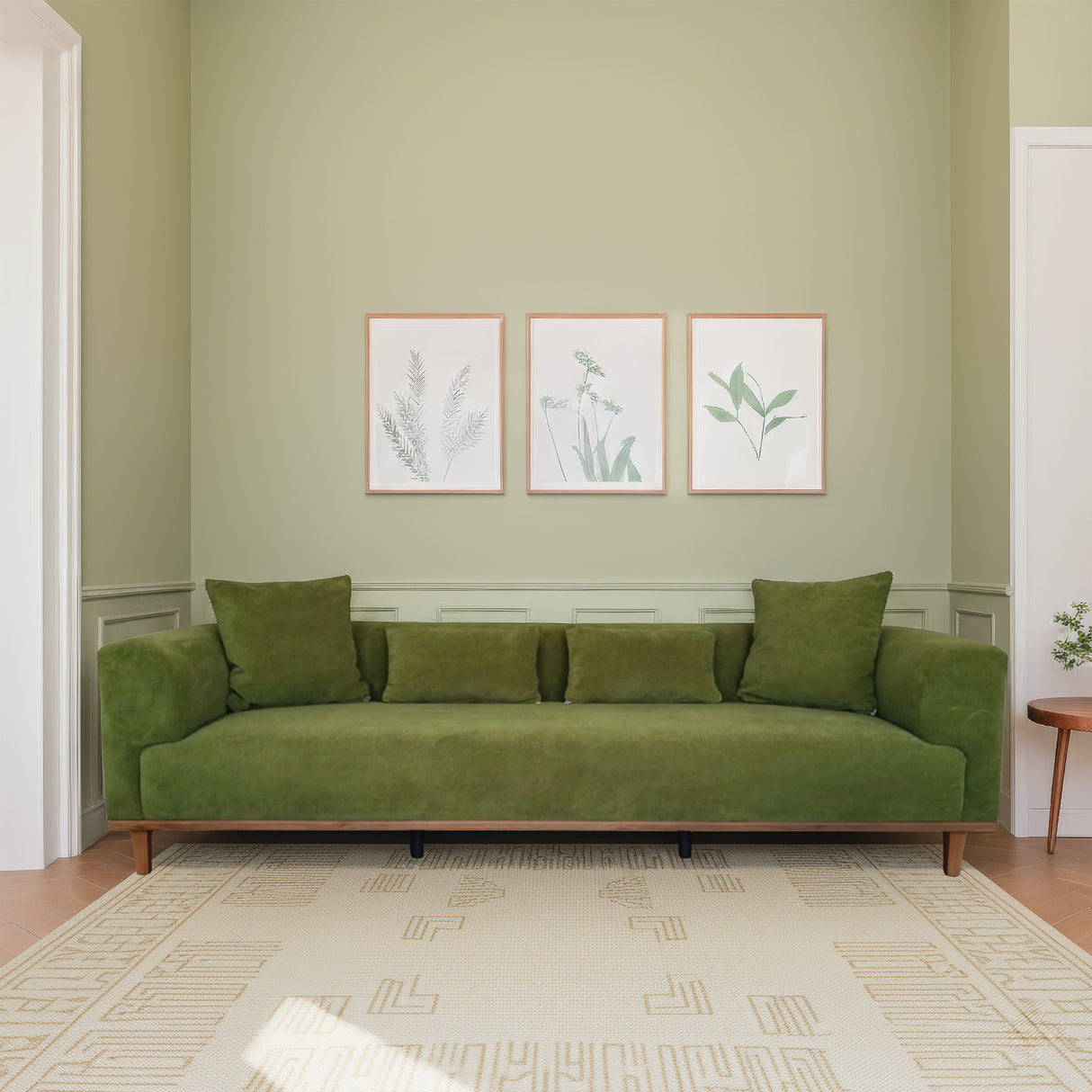 Richardson Green Velvet Sofa by Ashcroft Imports at Eve Furniture
