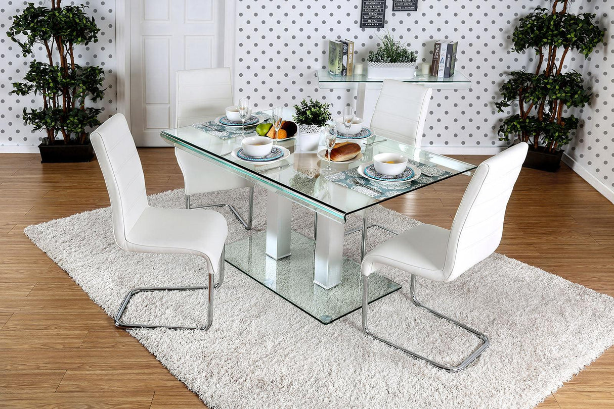 Richfield Silver/Chrome Dining Table by Furniture of America at Eve Furniture