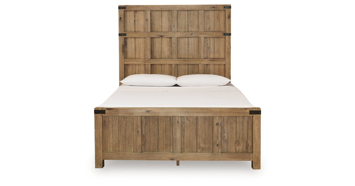 Ridgester Light Brown Queen Panel Bed by Ashley at Eve Furniture