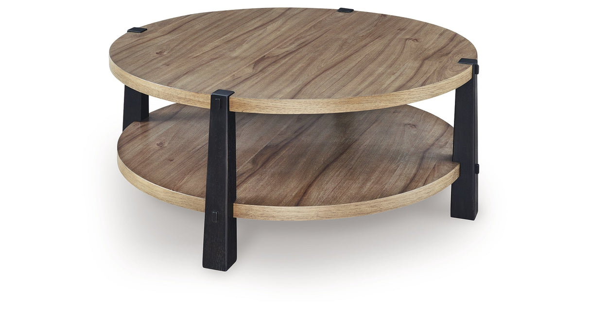 Ridgester Light Brown/Black Coffee Table by ASHLEY FURNITURE at Eve Furniture