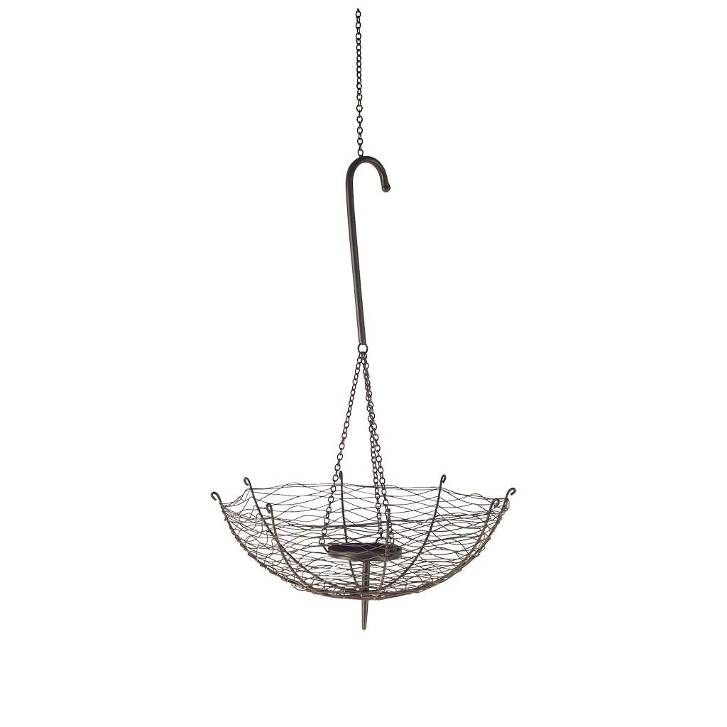 Rihanna II Medium Black Metal Umbrella Candle Holder Lantern by Mercana at Eve Furniture