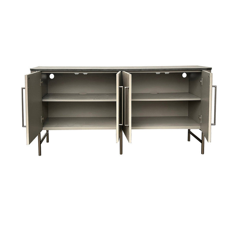 Riley Gray/Black Four-Door Sideboard by Crestview at Eve Furniture