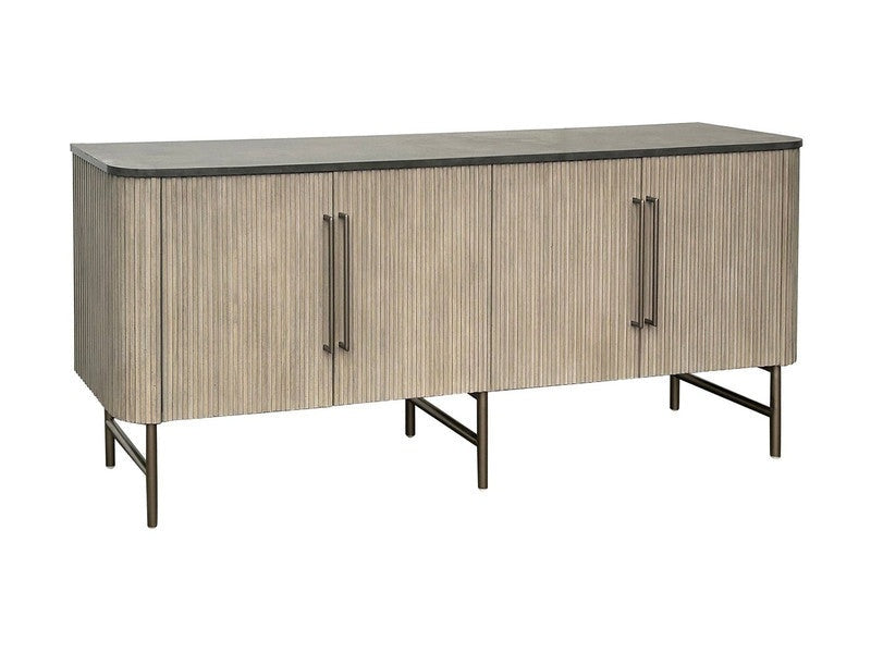 Riley Gray/Black Four-Door Sideboard by Crestview at Eve Furniture