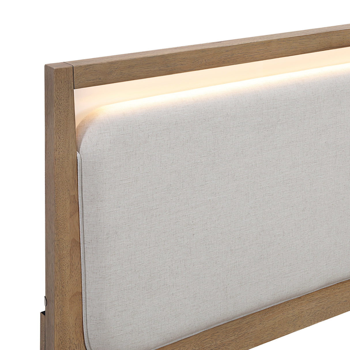 Riley Light Brown Eastern King Upholstered Bed by Homelegance at Eve Furniture