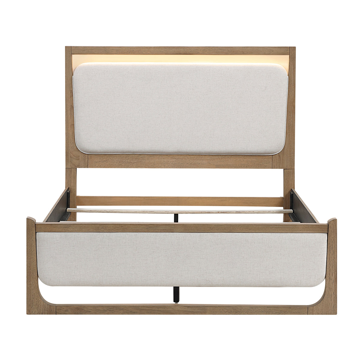 Riley Light Brown Queen Upholstered Bed by Homelegance at Eve Furniture