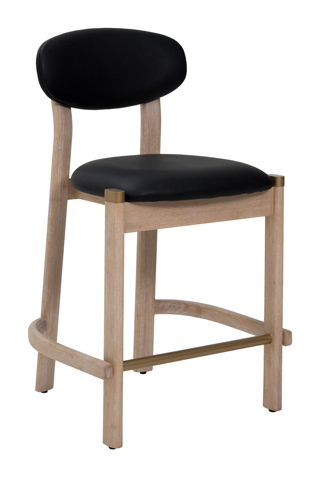 Rilou Black & Natural Counter Stool (Set of 2) by Zuomod at Eve Furniture