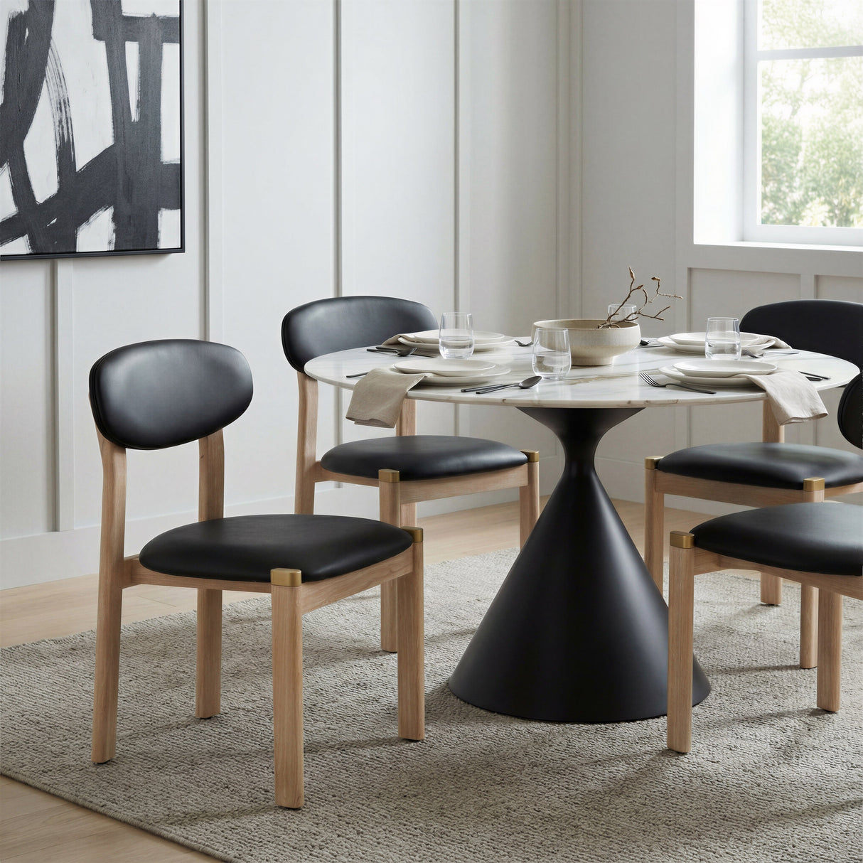 Rilou Black & Natural Dining Chair (Set of 2) by Zuomod at Eve Furniture