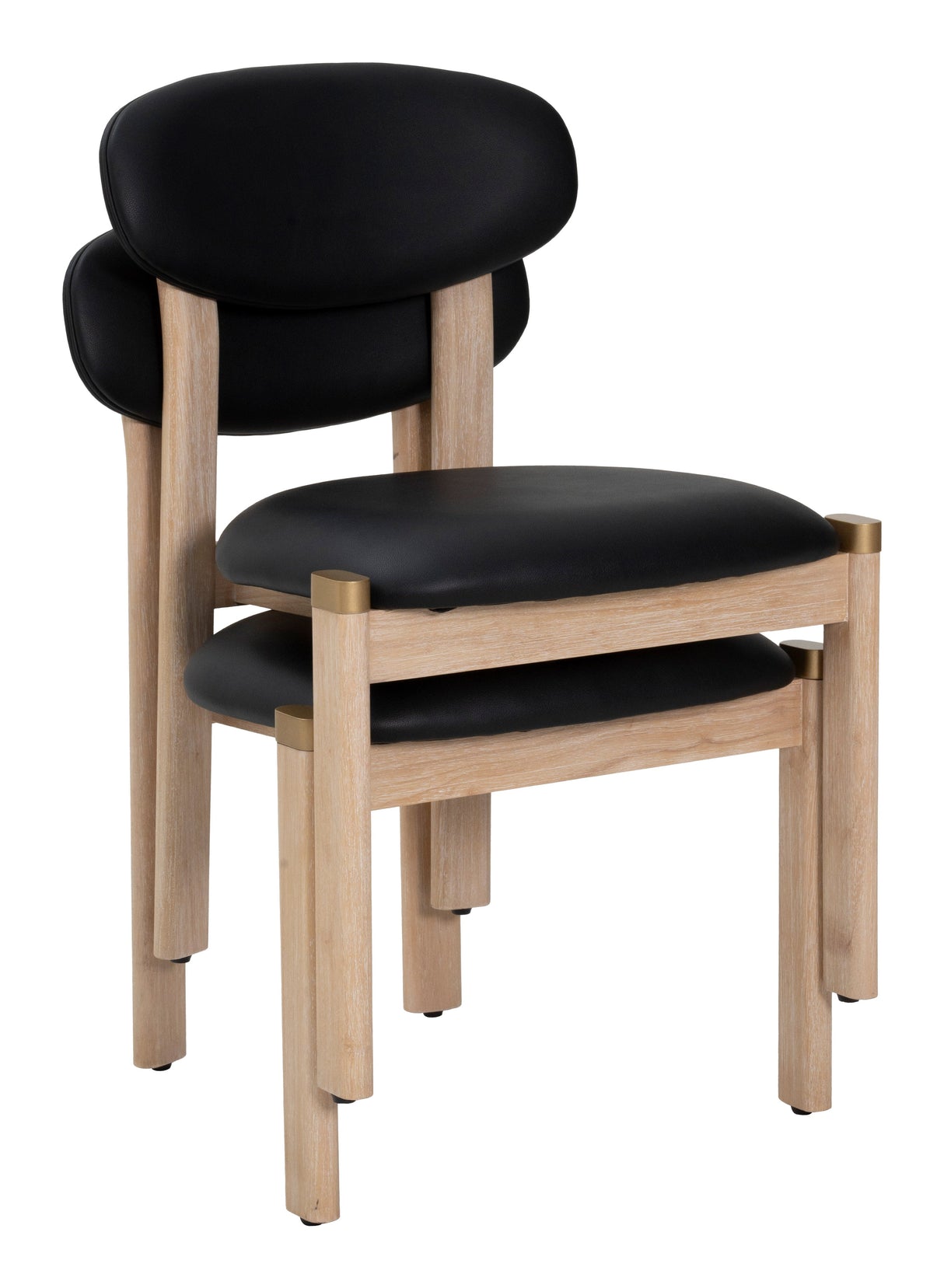 Rilou Black & Natural Dining Chair (Set of 2) by Zuomod at Eve Furniture