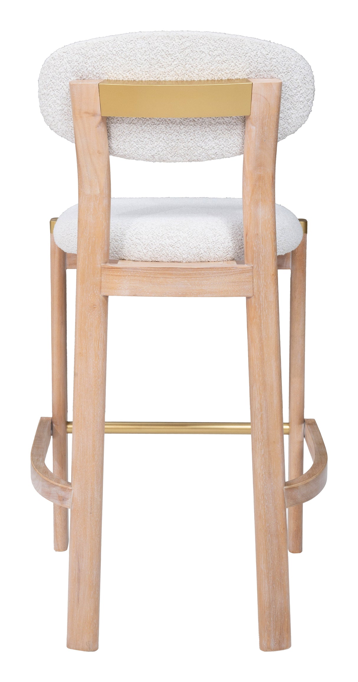 Rilou White & Natural Barstool (Set of 2) by Zuomod at Eve Furniture