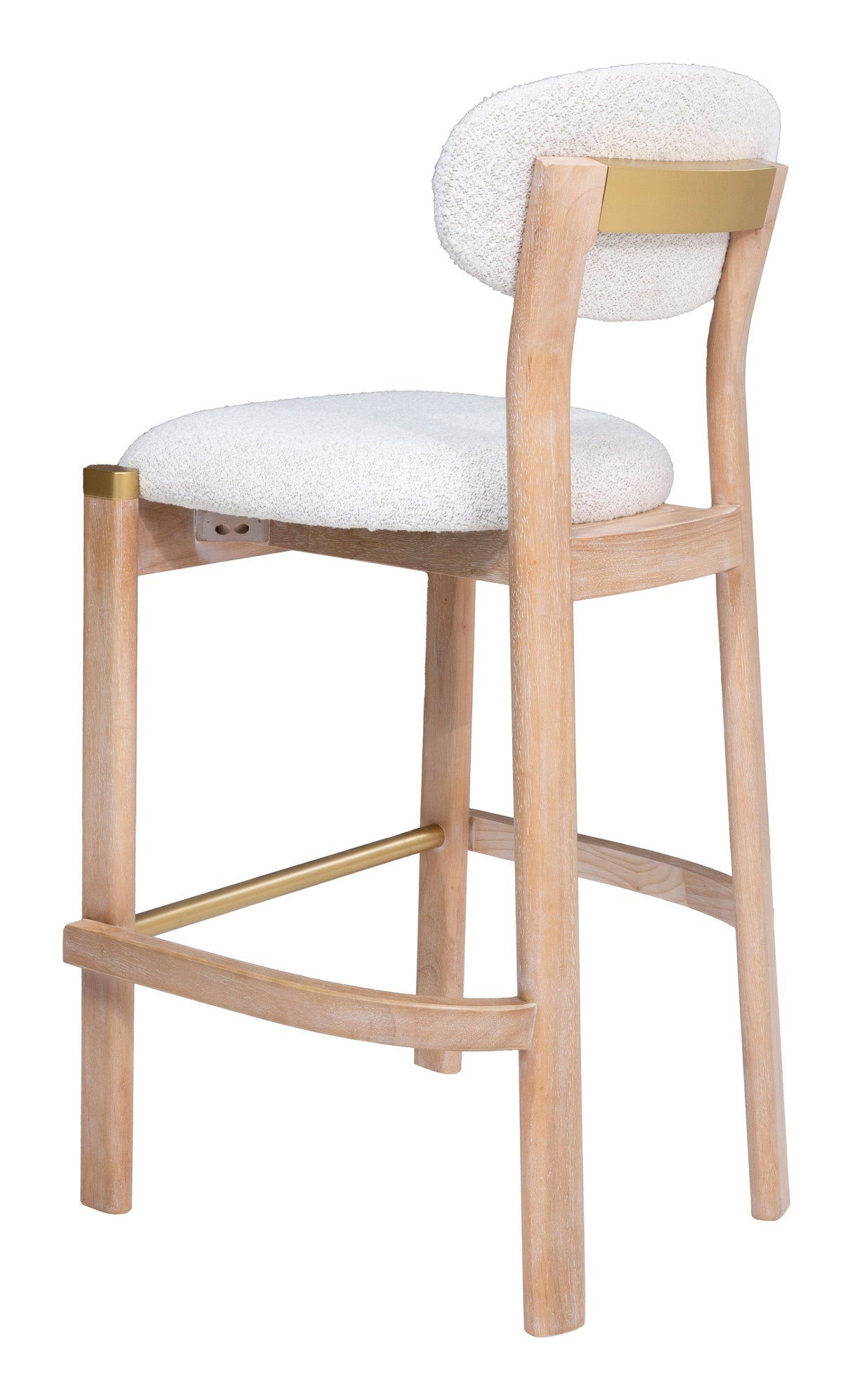 Rilou White & Natural Barstool (Set of 2) by Zuomod at Eve Furniture