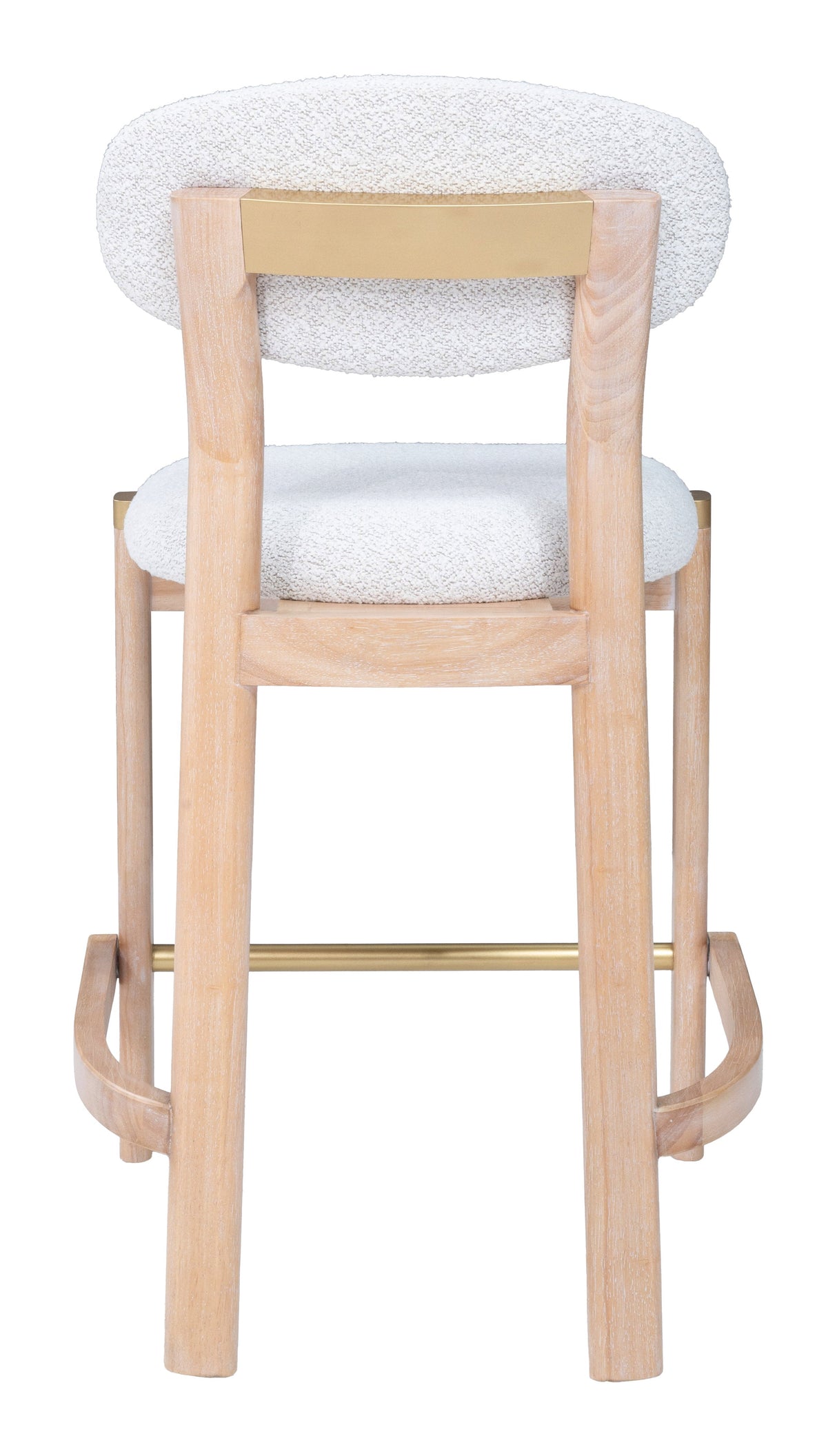 Rilou White & Natural Counter Stool (Set of 2) by Zuomod at Eve Furniture