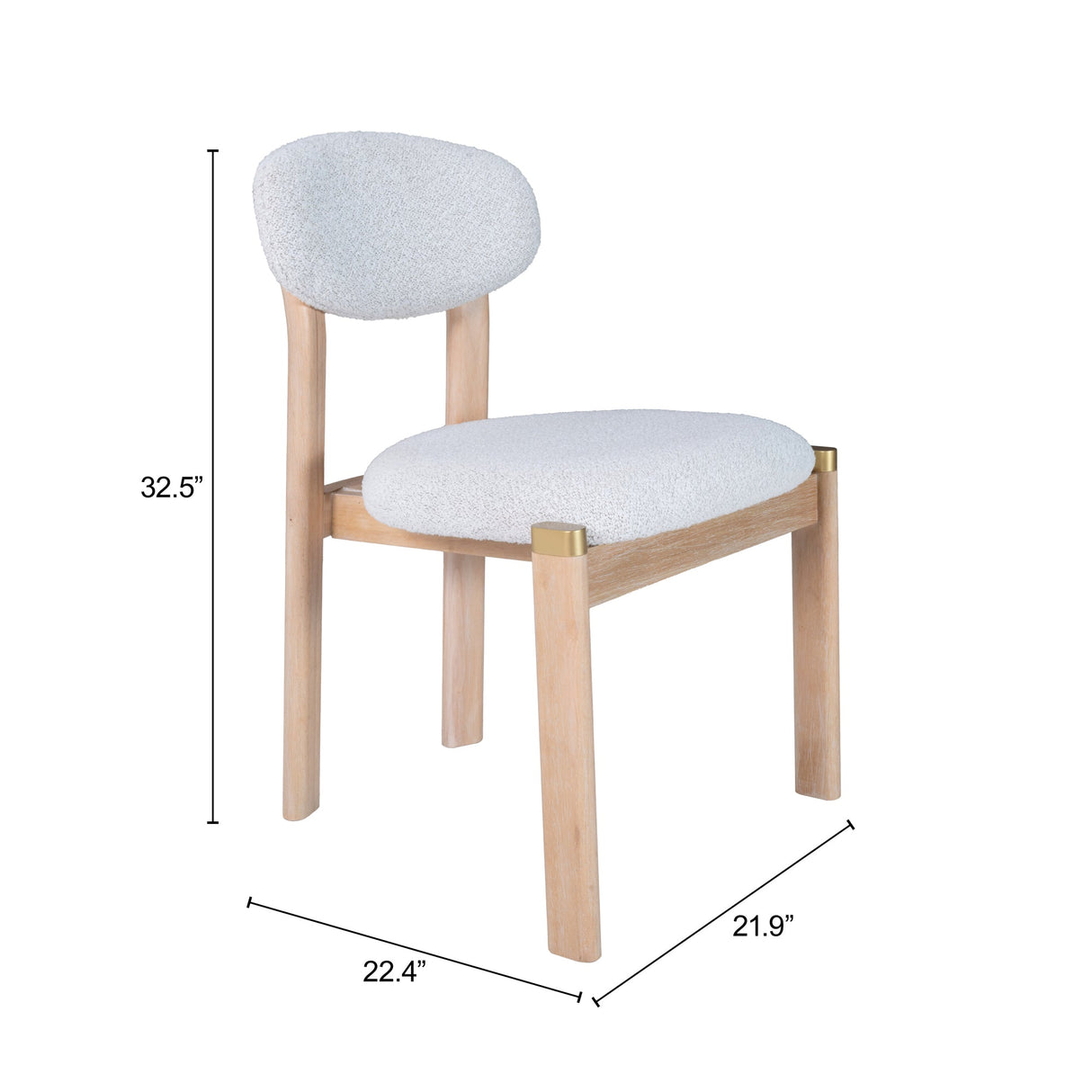Rilou White & Natural Dining Chair (Set of 2) by Zuomod at Eve Furniture
