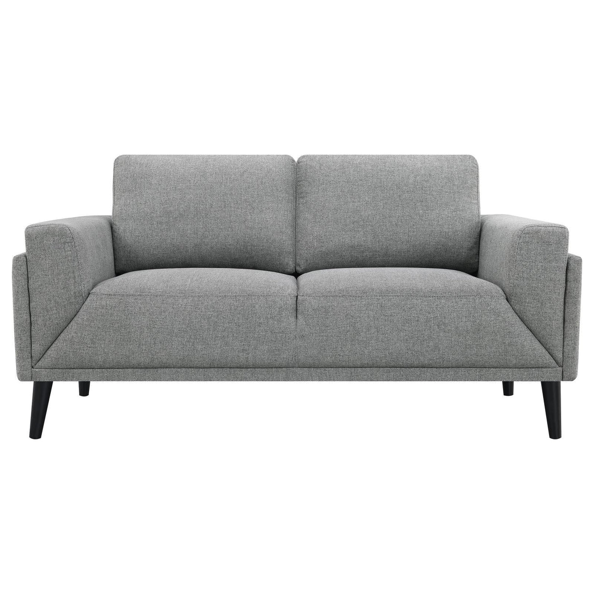 Rilynn Gray Upholstered Track Arms Loveseat by Coaster at Eve Furniture