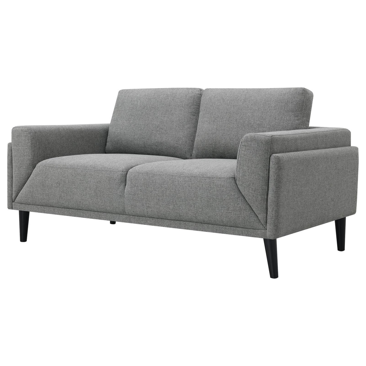 Rilynn Gray Upholstered Track Arms Loveseat by Coaster at Eve Furniture