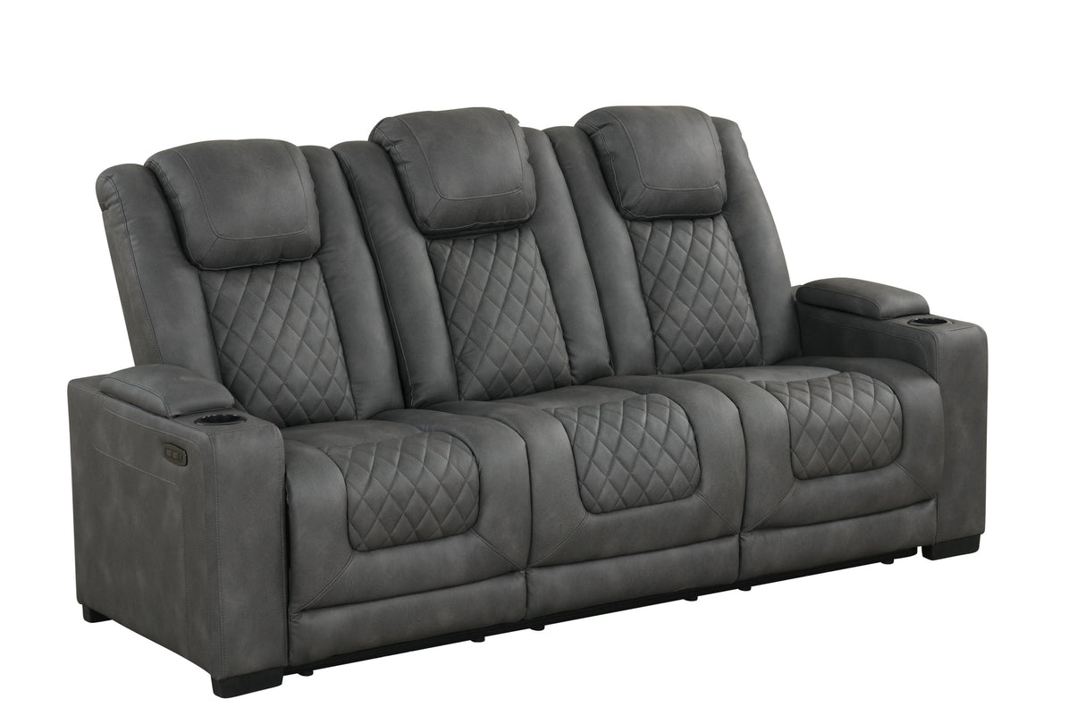 Rima Dark Grey 3-Piece Power Reclining Living Room Set by New Era Innovations at Eve Furniture
