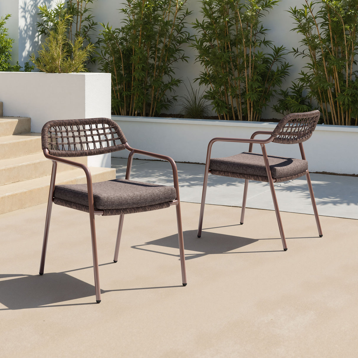 Rio Brown Outdoor Dining Chair (Set of 2) by Zuomod at Eve Furniture