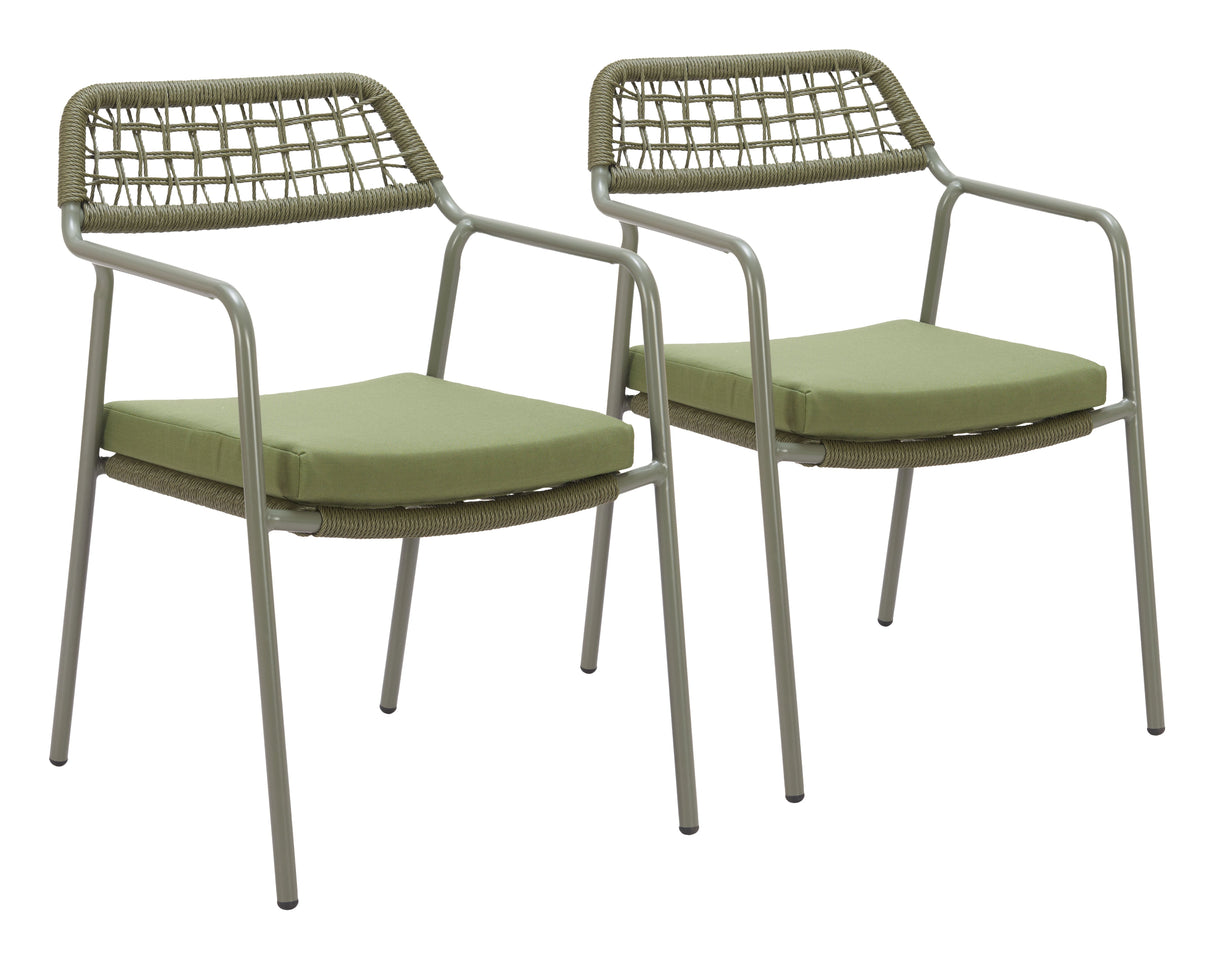 Rio Green Outdoor Dining Chair (Set of 2) by Zuomod at Eve Furniture