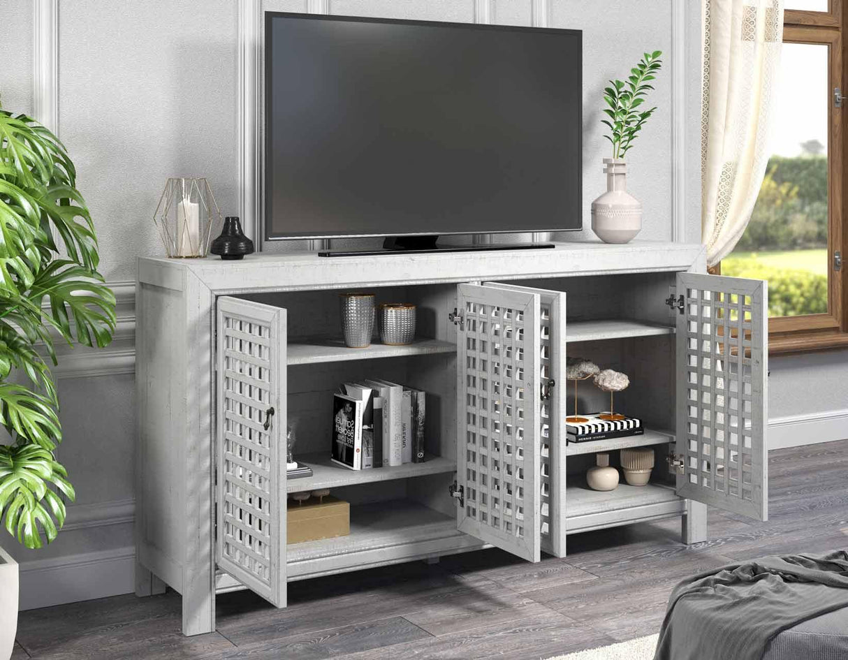 Rio Gray 4-Door Accent Cabinet by Steve Silver at Eve Furniture
