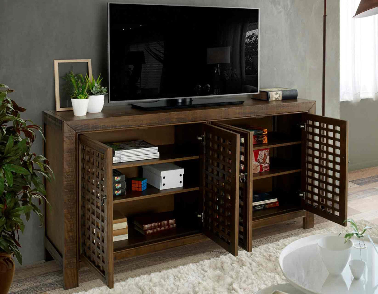 Rio Mocha 4-Door Accent Cabinet by Steve Silver at Eve Furniture