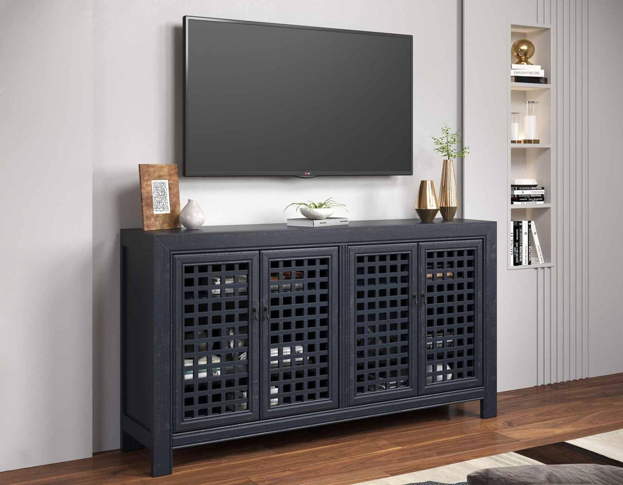 Rio Navy 4-Door Accent Cabinet by Steve Silver at Eve Furniture