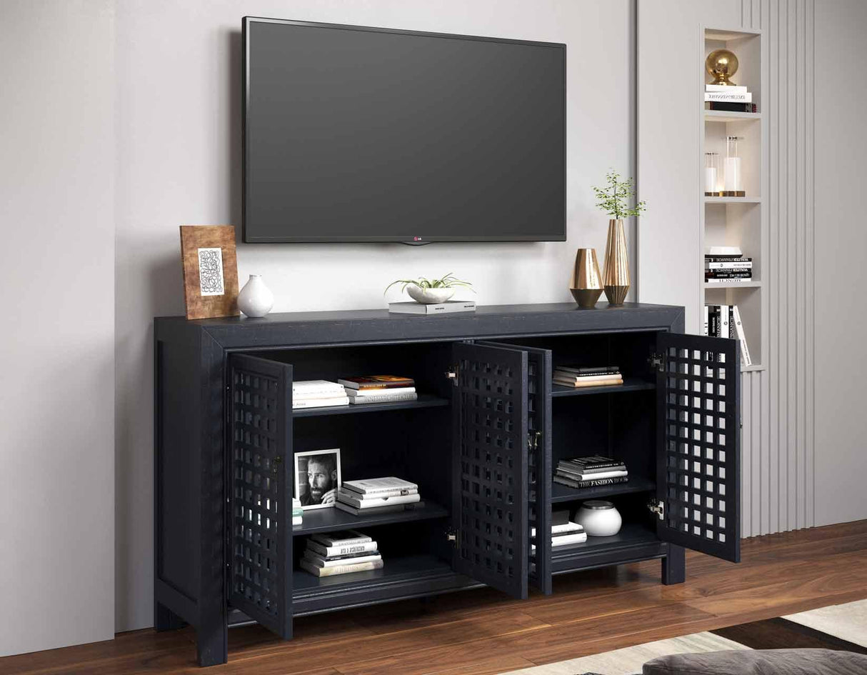 Rio Navy 4-Door Accent Cabinet by Steve Silver at Eve Furniture