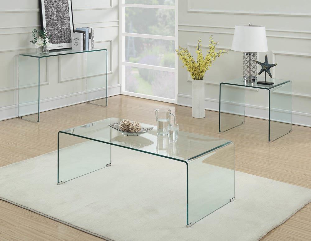 Ripley Clear Square End Table by Coaster at Eve Furniture