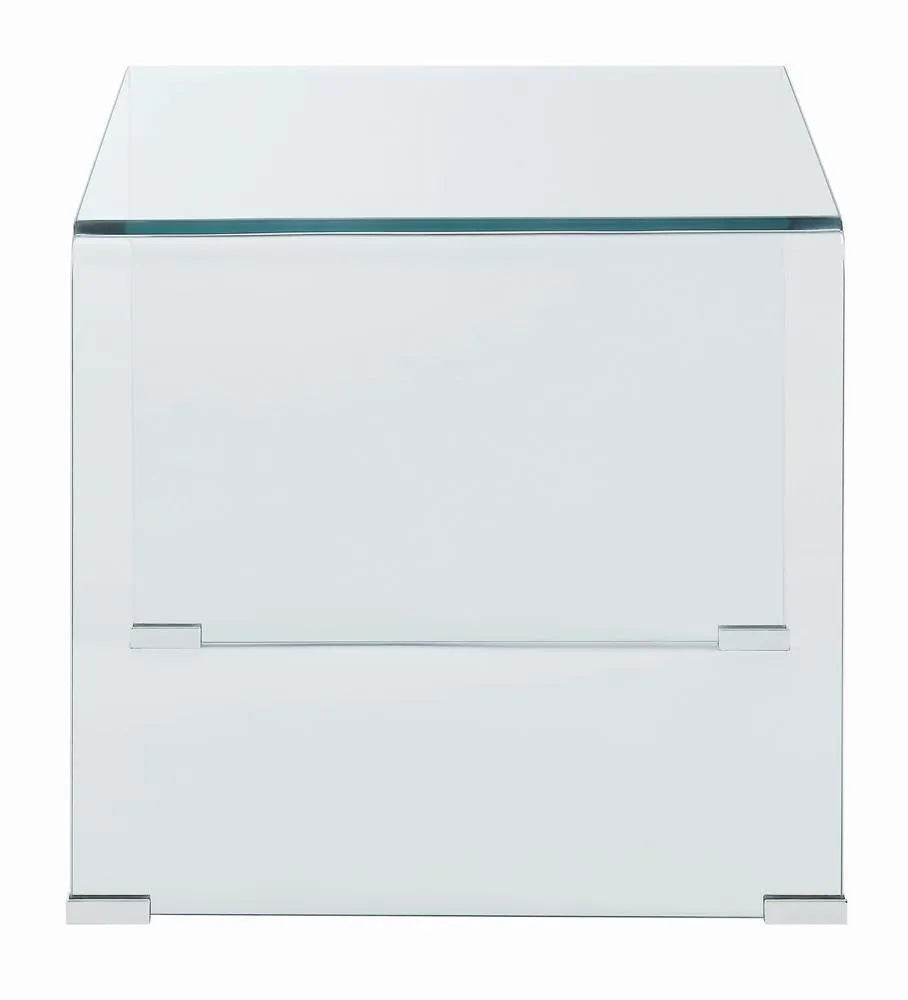 Ripley Clear Square End Table by Coaster at Eve Furniture