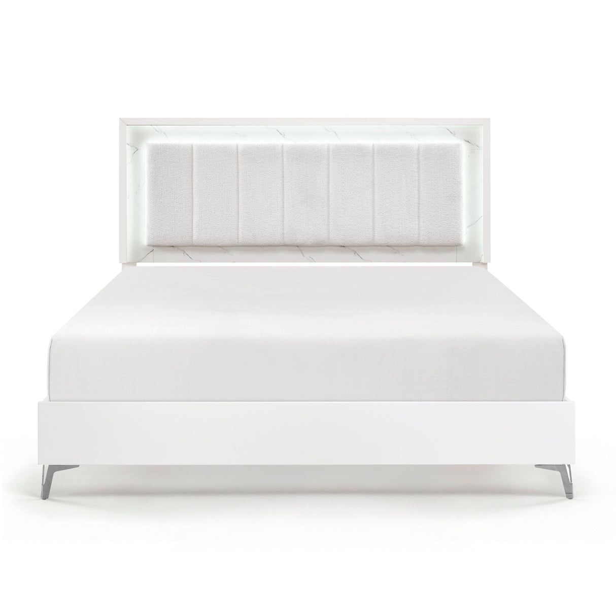 Ripple White Eastern King Bed by Homelegance at Eve Furniture