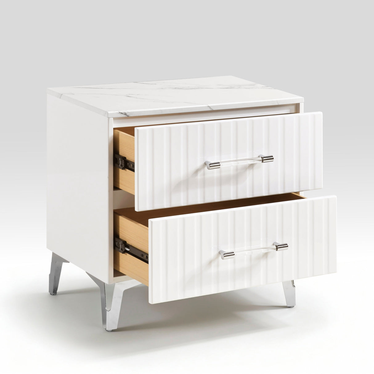Ripple White Night Stand by Homelegance at Eve Furniture