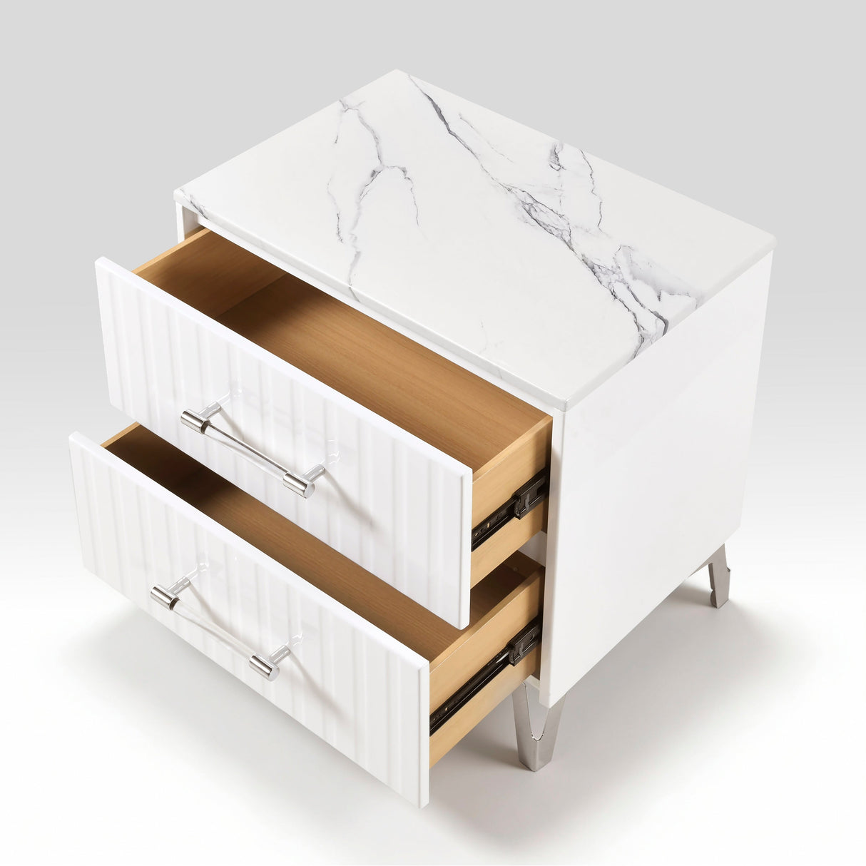 Ripple White Night Stand by Homelegance at Eve Furniture