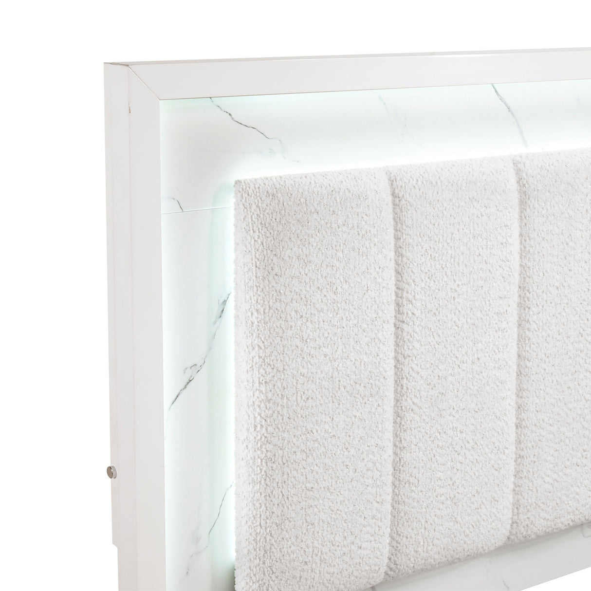 Ripple White Queen Led Panel Bed by Homelegance at Eve Furniture
