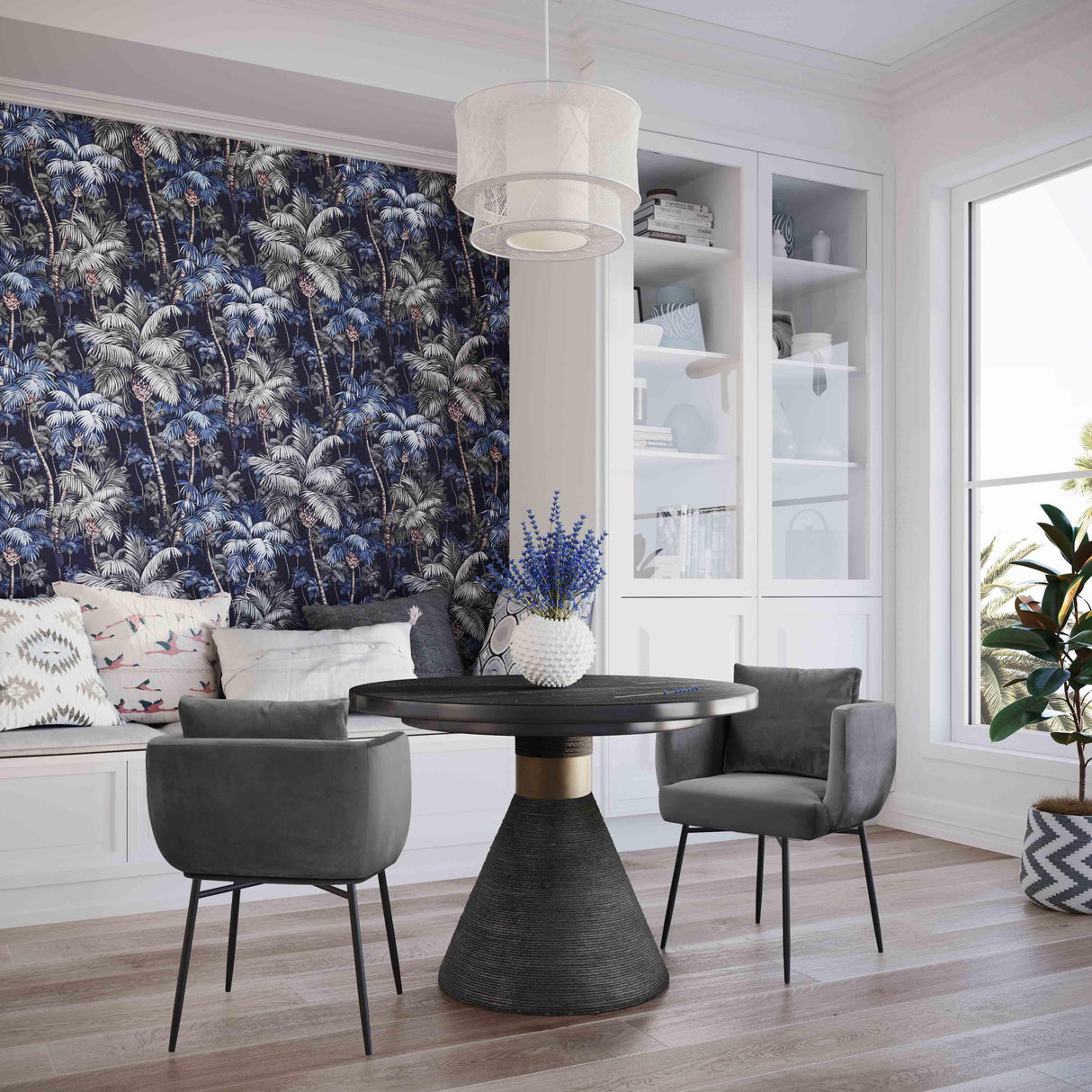 Rishi Rope 48" Round Dining Table by TOV Furniture at Eve Furniture