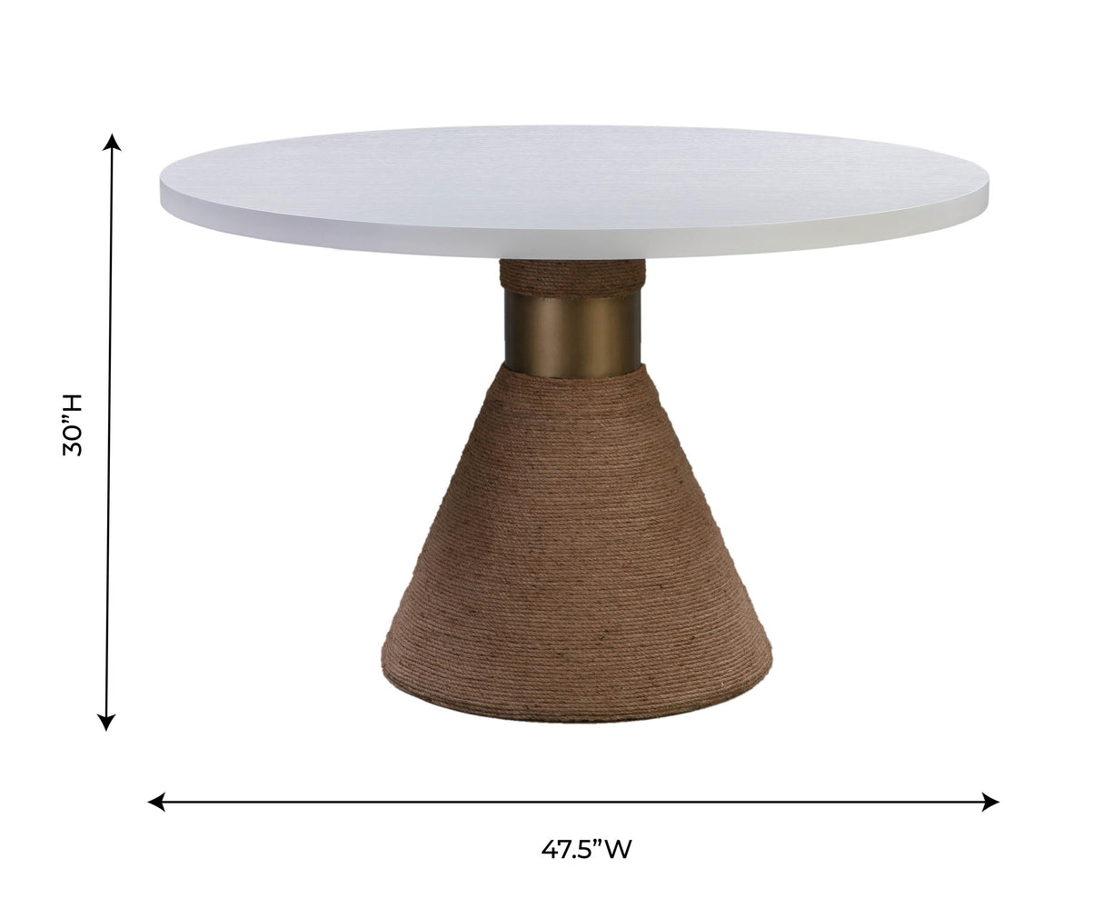 Rishi Rope 48" Round Dining Table by TOV Furniture at Eve Furniture
