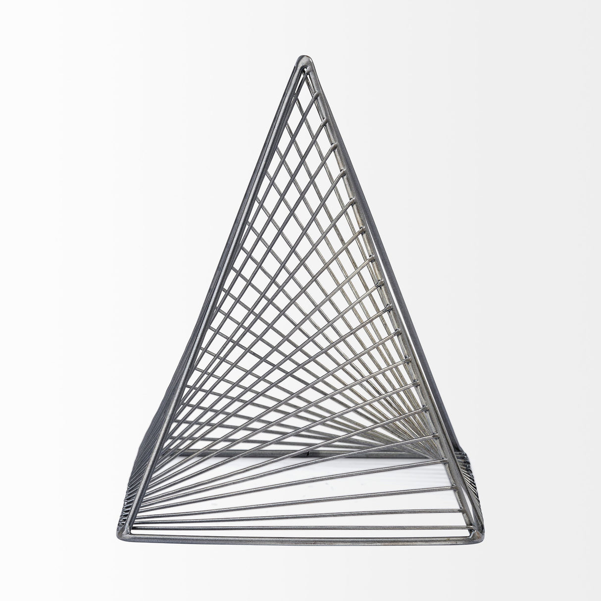 Risley 8L x 8W Gray Metal Triangular Decorative Object by Mercana at Eve Furniture
