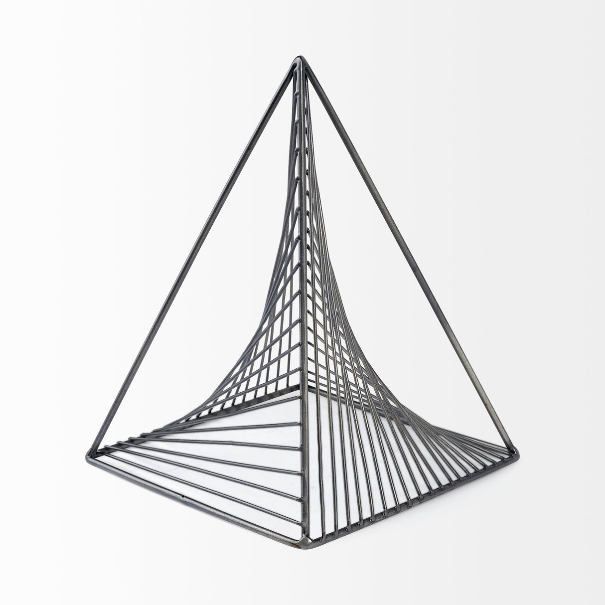Risley 8L x 8W Gray Metal Triangular Decorative Object by Mercana at Eve Furniture