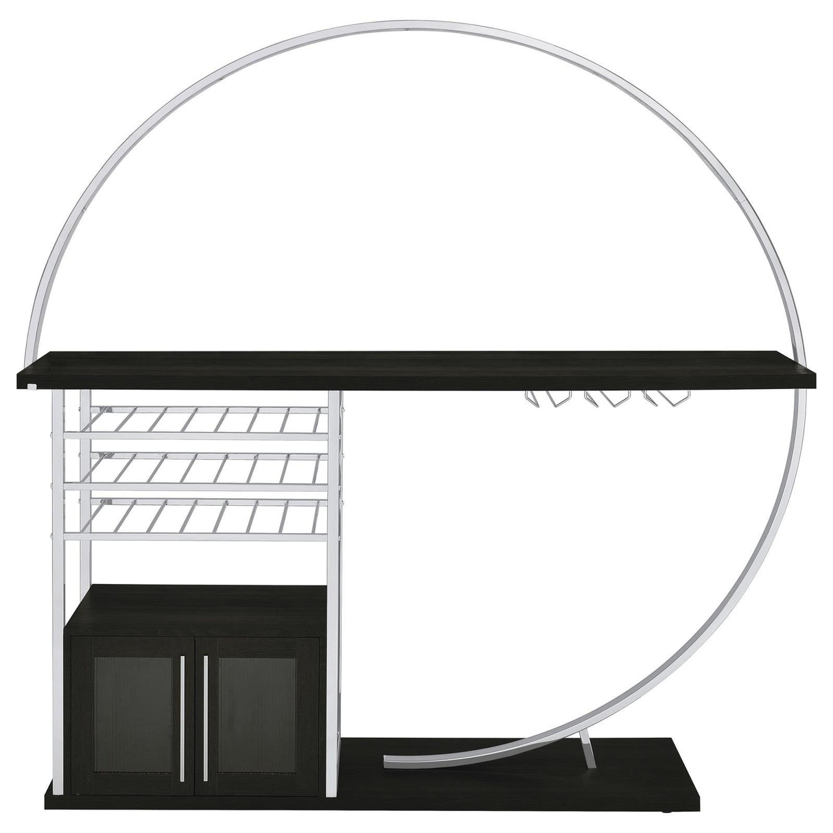 Risley Dark Charcoal 2-door Circular LED Home Bar with Wine Storage by Coaster at Eve Furniture