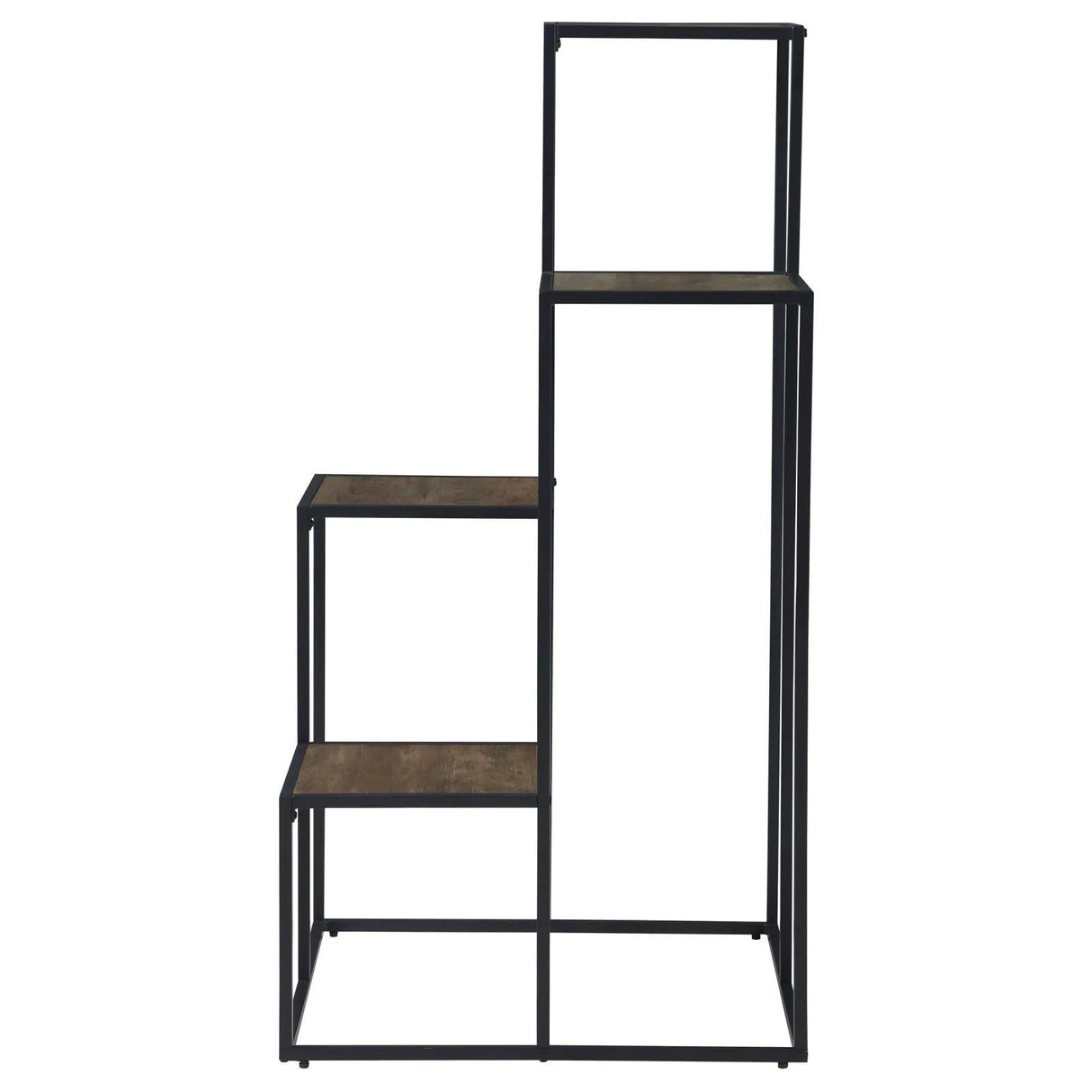 Rito Rustic Brown/Black 4-Tier Display Shelf by Coaster at Eve Furniture