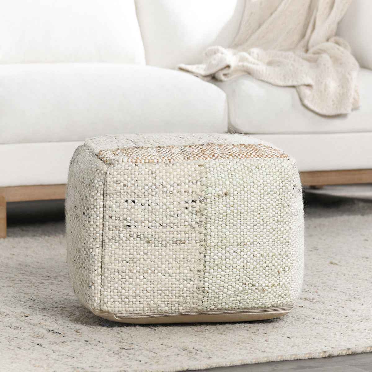 Ritsa Multi 18x18x14 Pouf by Classic Home at Eve Furniture