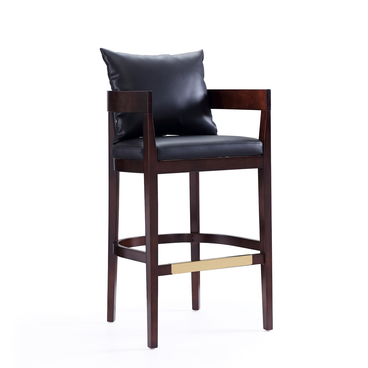 Ritz Barstool in Black and Dark Walnut (set of 3) by Manhattan Comfort at Eve Furniture