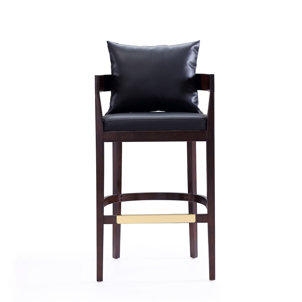 Ritz Barstool in Black and Dark Walnut (set of 3) by Manhattan Comfort at Eve Furniture