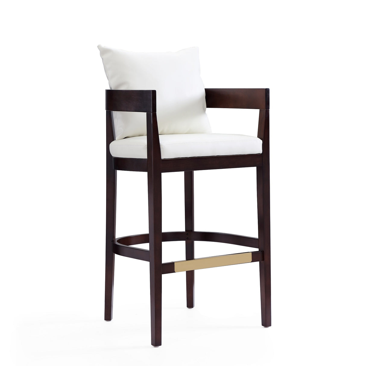Ritz Barstool in Ivory and Dark Walnut (set of 3) by Manhattan Comfort at Eve Furniture